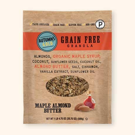 Autumn's Gold Grain Free Granola in Maple Almond Butter, front of pack